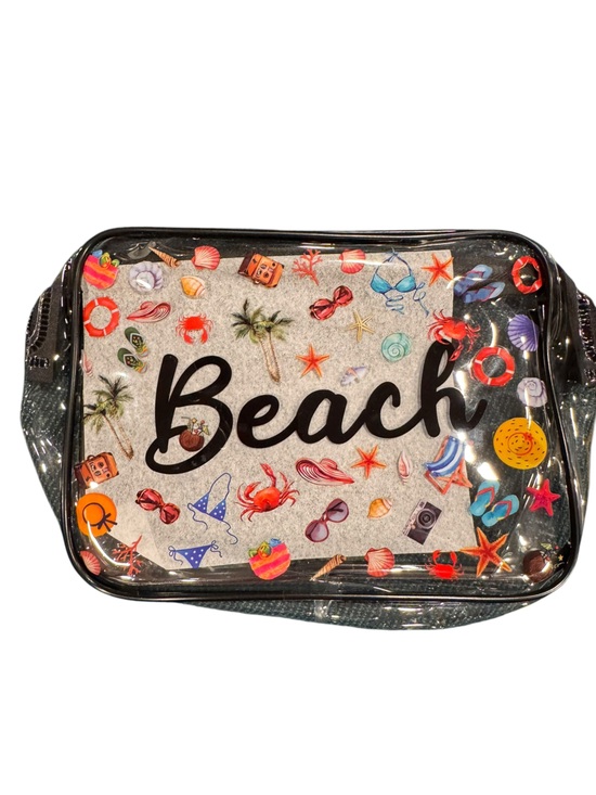 Handbags - Beach Clear Cosmetic Travel Case with Colorful Beach Print